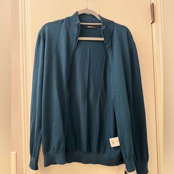 Bigotti Men’s Zip up Mock Neck Wool Blend Cardigan Sweater Zip Up Size S - Picture 3 of 14